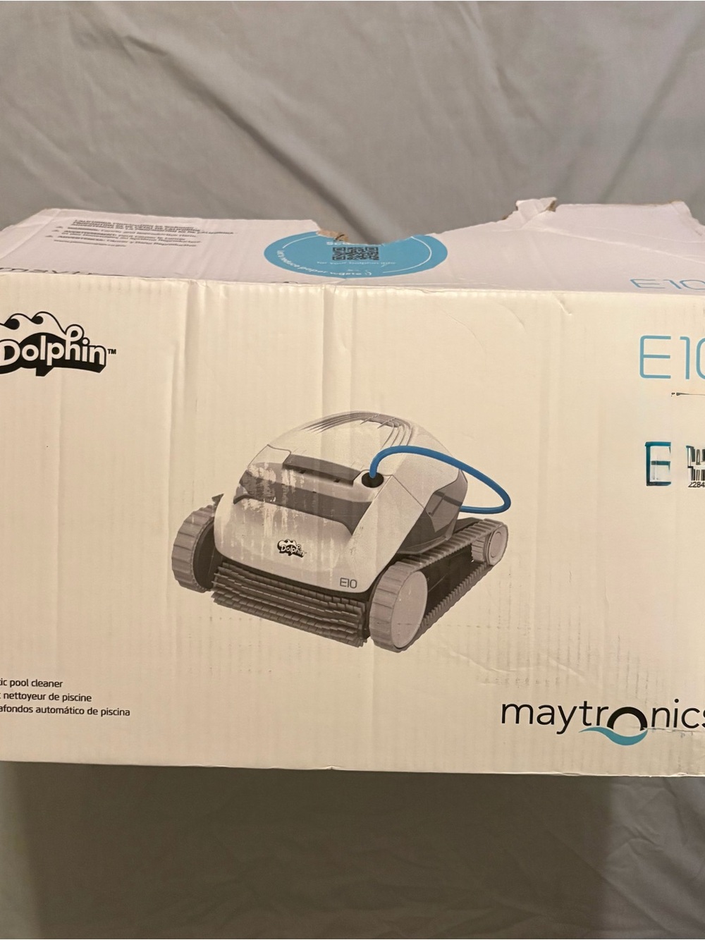 Dolphin E10 Robotic Pool Cleaner - White and Gray